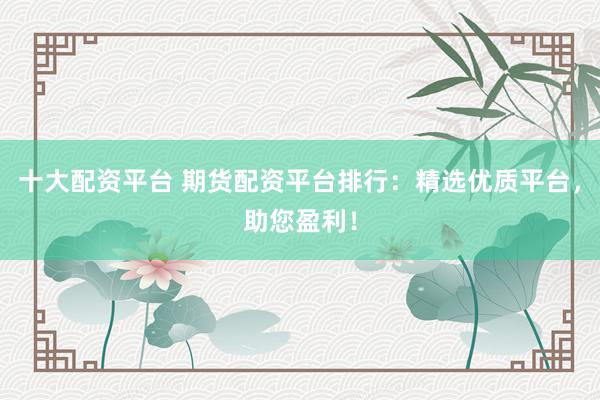 十大配资平台 期货配资平台排行：精选优质平台，助您盈利！