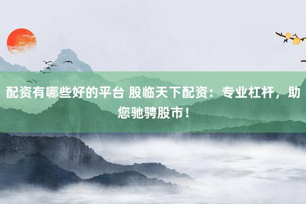 配资有哪些好的平台 股临天下配资：专业杠杆，助您驰骋股市！