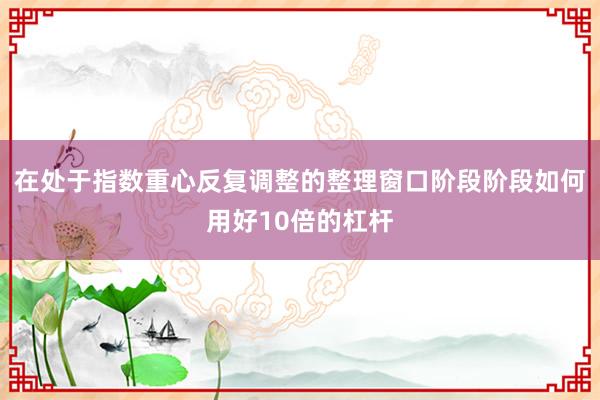 在处于指数重心反复调整的整理窗口阶段阶段如何用好10倍的杠杆